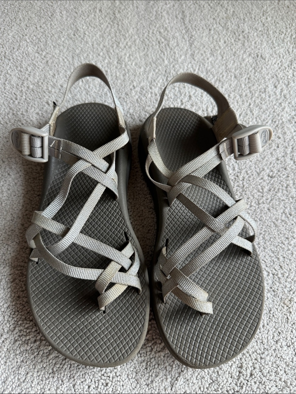 Chaco Women's Strappy Sandals in sparkle silver